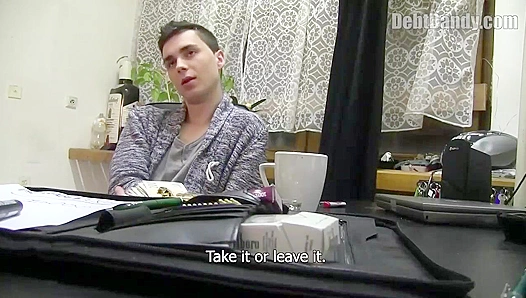 Debt Dandy - Leashed Twink Fucked by His New Master