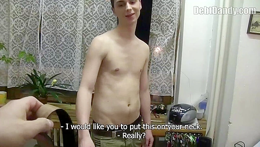 Debt Dandy - Leashed Twink Fucked by His New Master