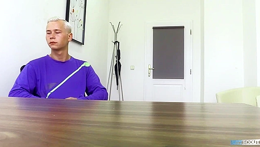 Bleached Twink Gets Rough Desk Fucking