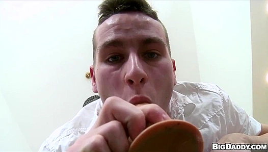 Paul Watches Twink Ride Dildo Before Hot Bareback Fucking