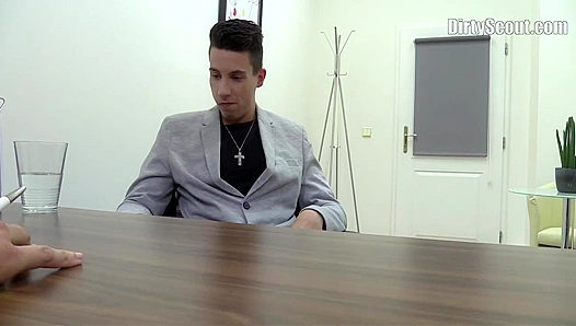 New Flamboyant Stud Fucked Hard on the Desk -Dirty Scout Initiation