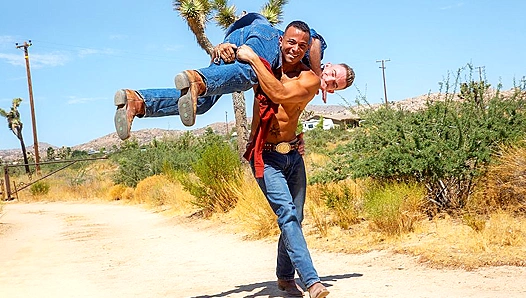 Zario Travezz Rides Nick Fitt Hard on the Ranch - Falcon Studios