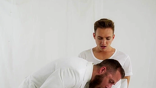 President Lewis Rides Elder Bar Hard in Cowgirl at Missionary Boys