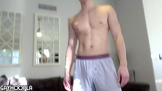 Muscular Asian Stud Charlie Tran Jerks His Hard Cock -GayHoopla