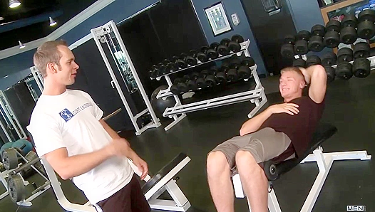 Devin Adams Gives Gavin Waters a Hard Gym Session & Cumshot - Straight Turned Gay
