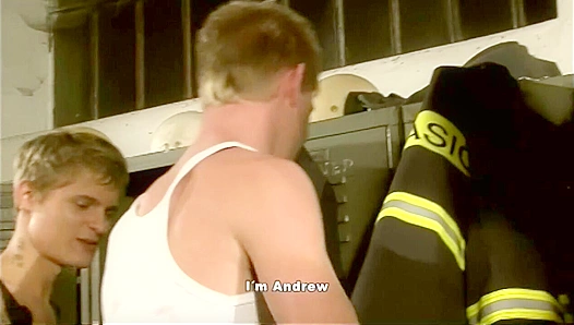 Blazing Hot Threesome - Fireman Andrew Shuts It Down with Two Hung Studs - Gay XXX