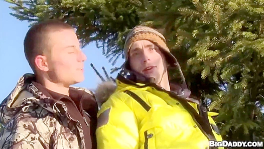 Snowy Seduction - Two Hot Dudes Fucking Outdoors in Europe