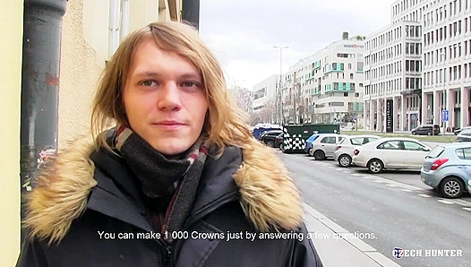 Long-Haired Twink Takes a Huge Load in POV – Czech Hunter Style!