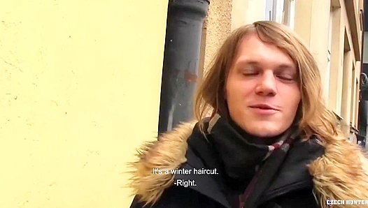 Long-Haired Twink Takes a Huge Load in POV – Czech Hunter Style!