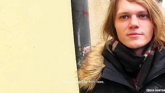 Long-Haired Twink Takes a Huge Load in POV – Czech Hunter Style!