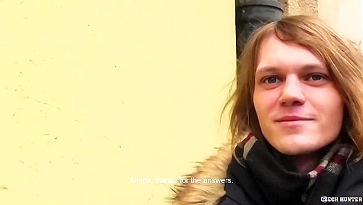 Long-Haired Twink Takes a Huge Load in POV – Czech Hunter Style!