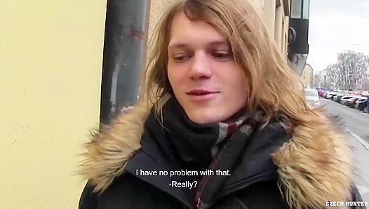 Long-Haired Twink Takes a Huge Load in POV – Czech Hunter Style!