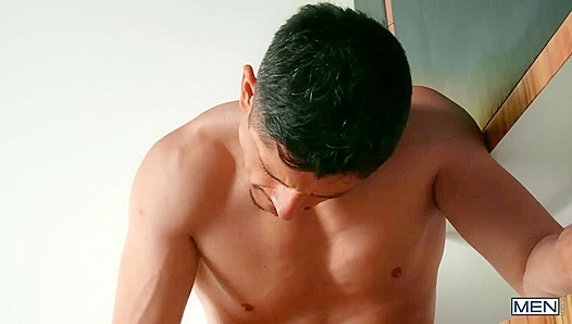 Jack Kross & Rocky Vallarta - Sideways Bareback Ass Fucking - Gods of Men