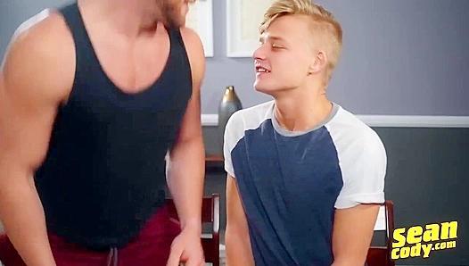 Blonde Twink Jace Gets Dildoed & Barebacked by Sean  - Gay XXX
