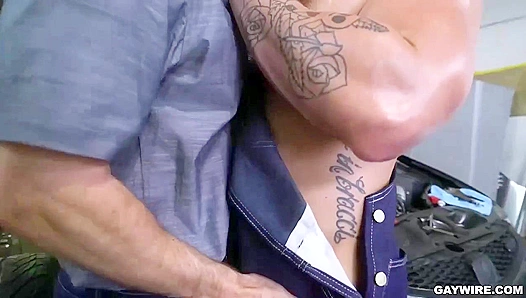 Tristan Jaxx Pounds Aspen, the Mechanic's Ass