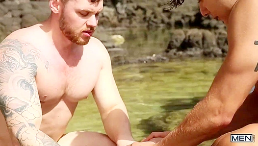 Beach Threesome - Beaux Banks, Matthew Camp, and Angel Rivera Drill My Hole