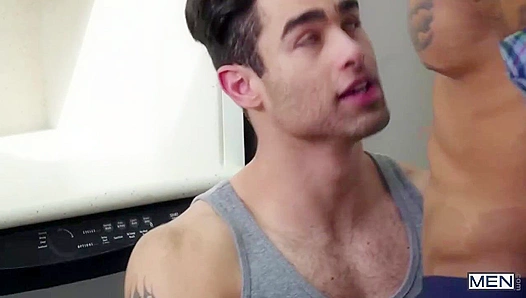 Lucas Leon Gets Drilled by Dominic Michaels in the Kitchen