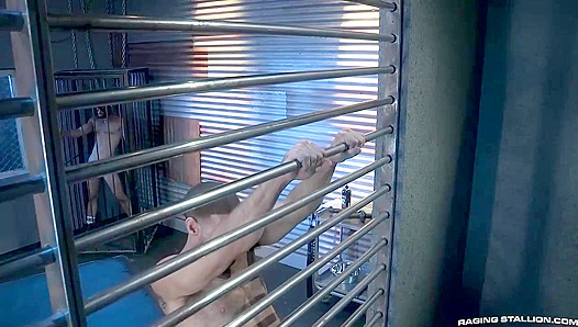 Caged Hotties - Ricky Larkin, Mason Lear, Donnie Argento Enjoy Wild 3-Way Anal