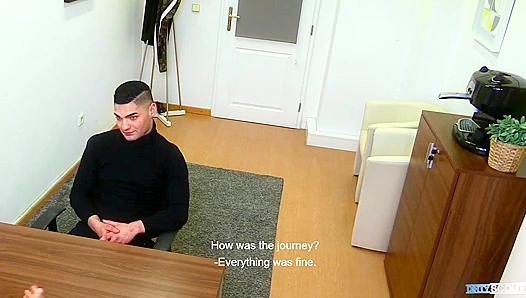 Dirty Desk Fuck - Tattooed Twink Gets Pounded