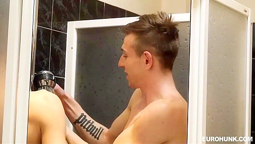 Tyler Fox & Matt Rush - Steamy Shower BJ to Bedroom Anal - Euro Hunks Heat Up