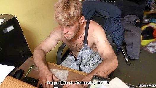 Blonde Mechanic Boy Lifts His Legs for Intense POV Fucking - XXX Gay