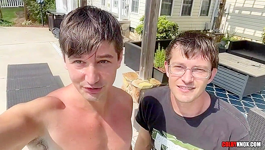 Raw Outdoor Fuck - Lawn Jock and Finn August Go Condomless with Colby Knox