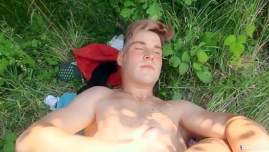 Amateur Cutie Rides Hard Cock in Bushes - XXX Gay