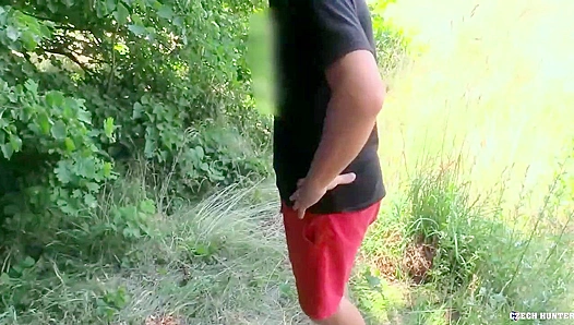 Amateur Cutie Rides Hard Cock in Bushes - XXX Gay