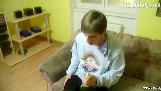 Debt Dandy - Super-Fit Twink Begging for a Facial Finish