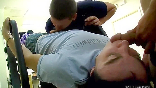 Rad Matthews & Dustin Browne Take Turns Sucking Blinx's Cock