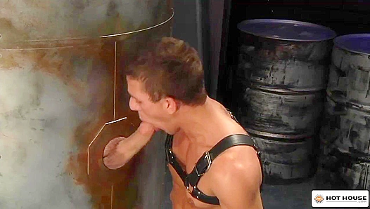 Alexander Gustavo Sucks Cock Through the Glory Hole at Hot House
