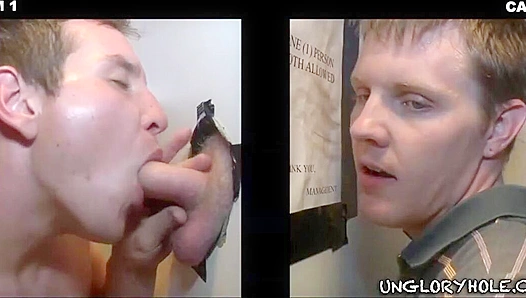 Hot Gloryhole Action ~ Landon Haynes & Dylan Roberts Take Turns