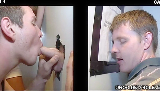 Hot Gloryhole Action ~ Landon Haynes & Dylan Roberts Take Turns