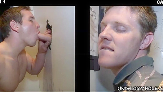 Hot Gloryhole Action ~ Landon Haynes & Dylan Roberts Take Turns