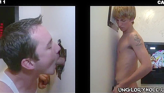 Tony Royce & Chris ~ Hot Glory Hole Blowjob Action