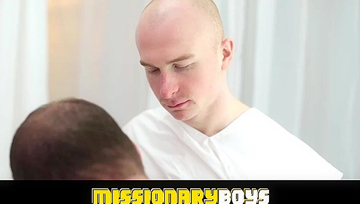 Bald Twink Elder Larsen Gets a Weird Blowjob - Missionary Boys