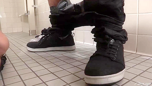 Ryan Rose and Jason Maddox ~ Stealth Blowjob in Public Restroom - Falcon Studios