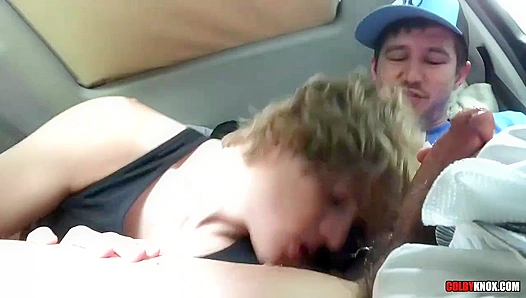 Robin Moore Wakes Sleeping Colby Knox With a Steamy Blowjob