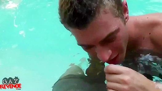 Poolside Cock Tease ~ Alexander Greene & Alex Adams Suck It Up!