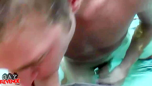 Poolside Cock Tease ~ Alexander Greene & Alex Adams Suck It Up!