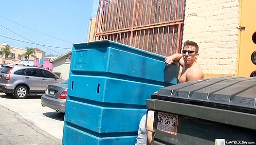 Adam Russo Sucks Cock Between Dumpsters - Gay XXX