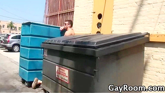 Adam Russo Sucks Cock Between Dumpsters - Gay XXX