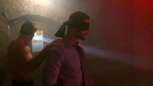 Masked Men Dominate Submissive Dude in Wild Jizz Orgy