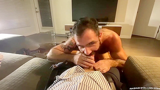 Raging Stallion ~ Jake Nicola Dances Then Blows Vince Parker in Steamy POV Action
