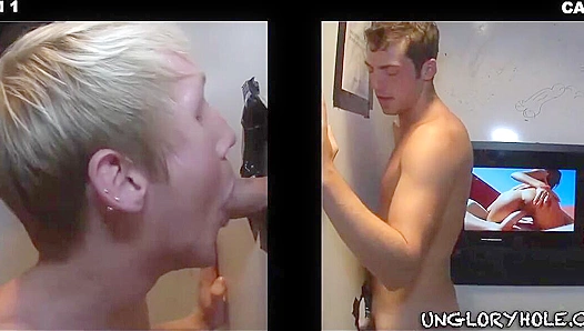 Zac Blake and Hayden Chandler ~ Intense Glory Hole Blowjob