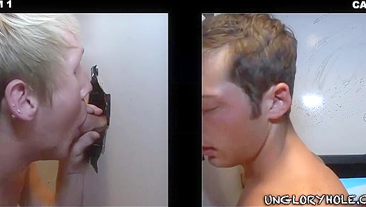 Zac Blake and Hayden Chandler ~ Intense Glory Hole Blowjob