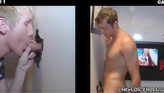 Zac Blake and Hayden Chandler ~ Intense Glory Hole Blowjob