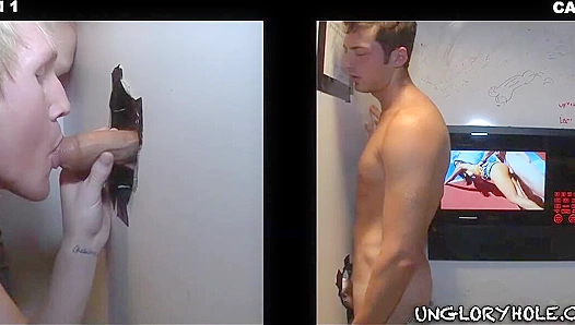 Zac Blake and Hayden Chandler ~ Intense Glory Hole Blowjob