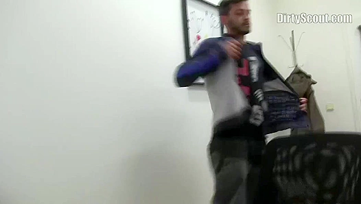 Hairy Hunk Gets Tabled and Fucked by Young Stud - Dirty Scout