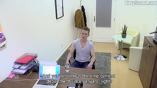 Twink Cums in Glass During Naughty Casting - Dirty Scout